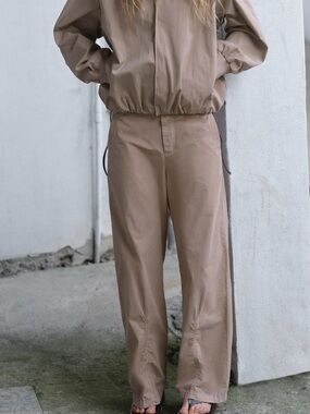 Zara Gathered straight Leg Pants in Dusty Pink